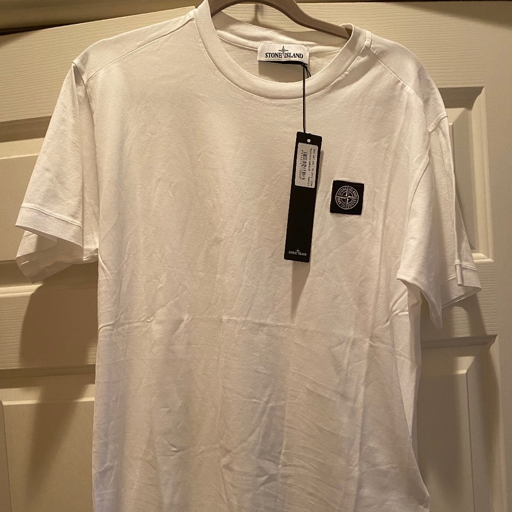 Stone Island white t-shirt men - Medium - brand new